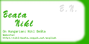 beata nikl business card